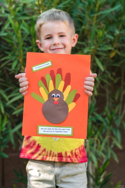 Family Handprint Turkey - Crafts by Amanda