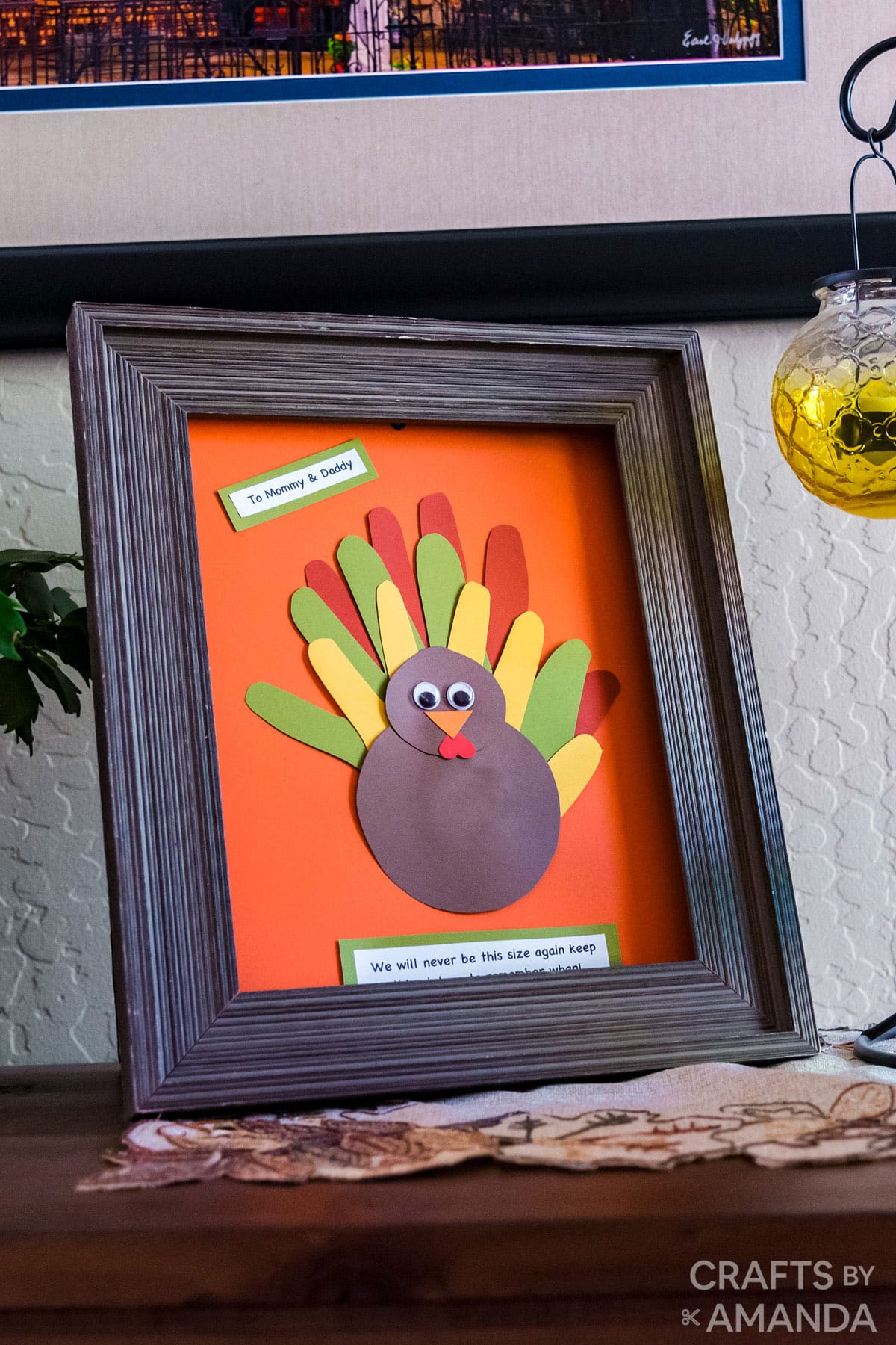 Make hand-print turkeys from colored paper - Projects for Preschoolers