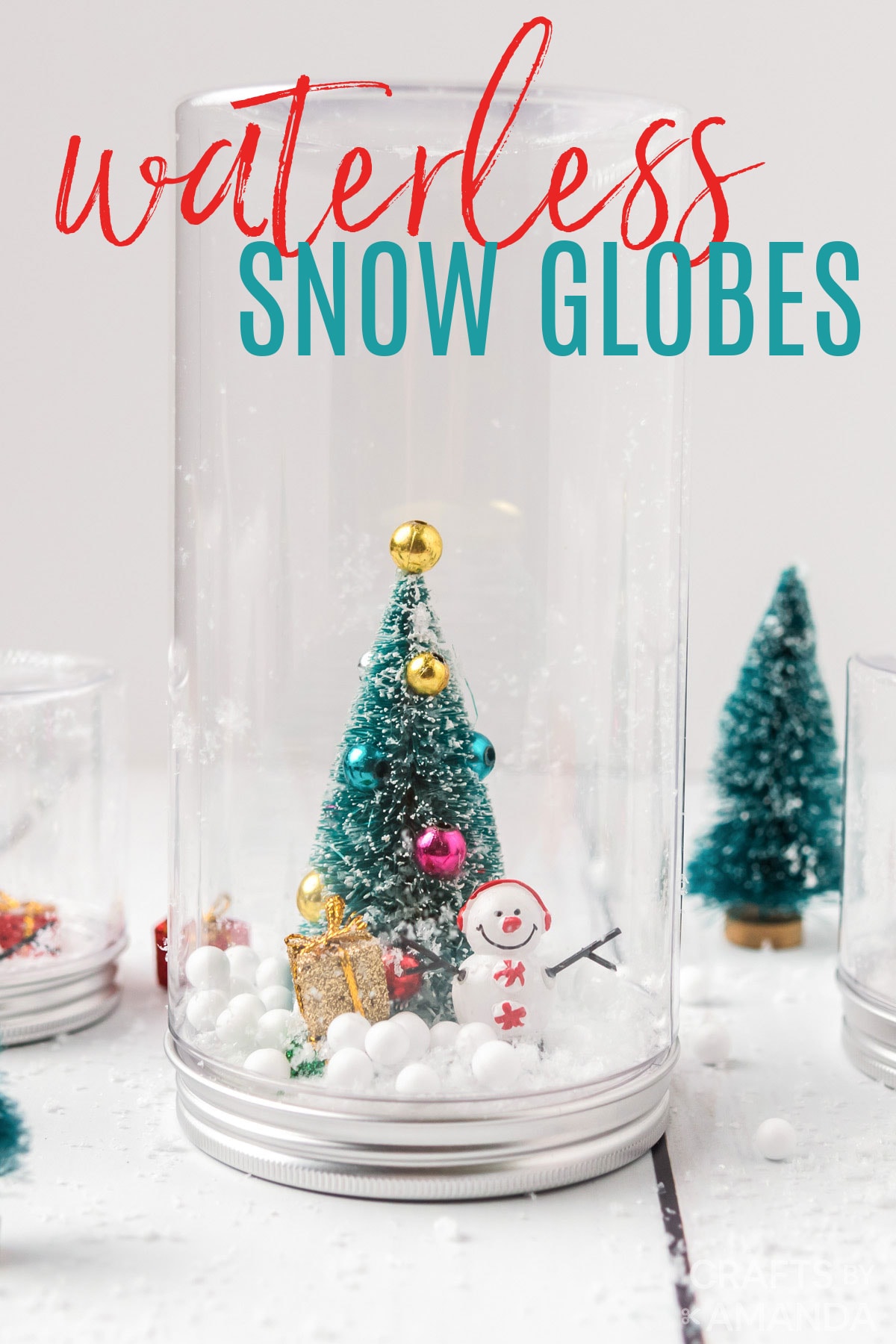Waterless Snow Globes - Crafts by Amanda - Christmas Crafts