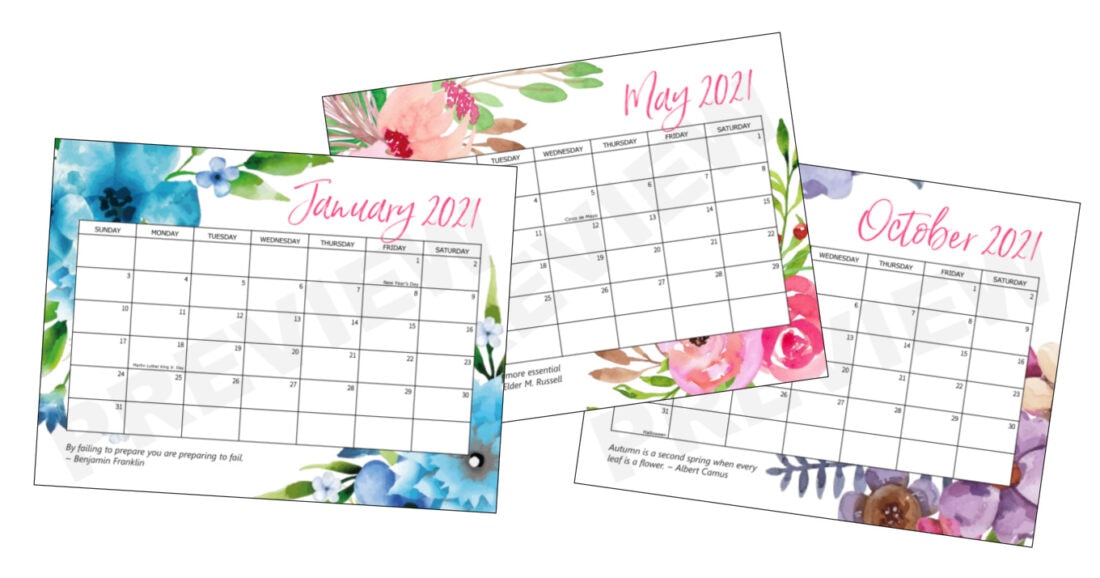 Free Printable 2021 Calendar Crafts By Amanda Free Printables