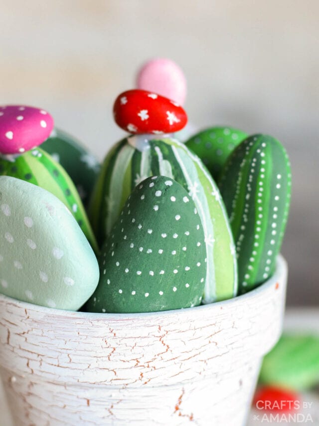How to Make Cactus Painted Rocks