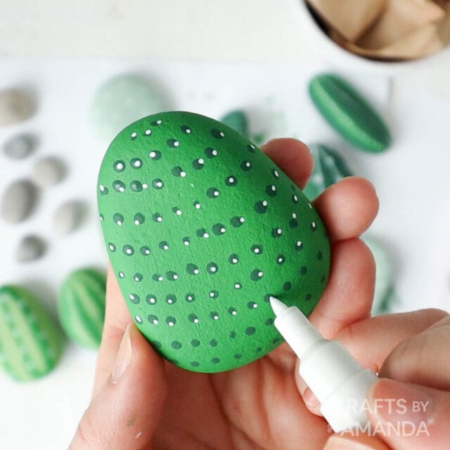 Cactus Painted Rocks - Crafts by Amanda - Clay Pot Crafts