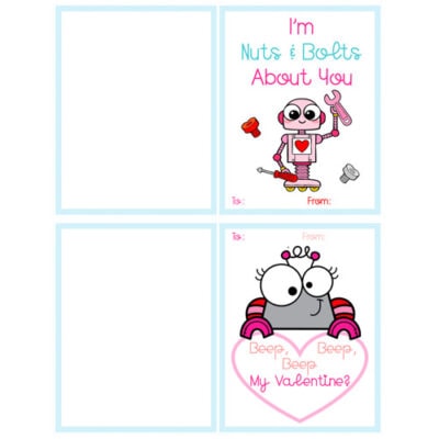Free Valentine Printables: Cards, toppers, and tags - Crafts by Amanda