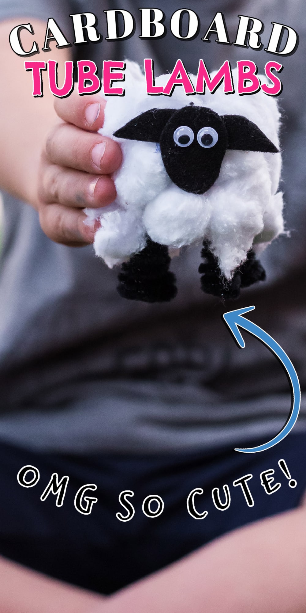 Cardboard Tube Lambs an adorably easy Easter craft for kids!