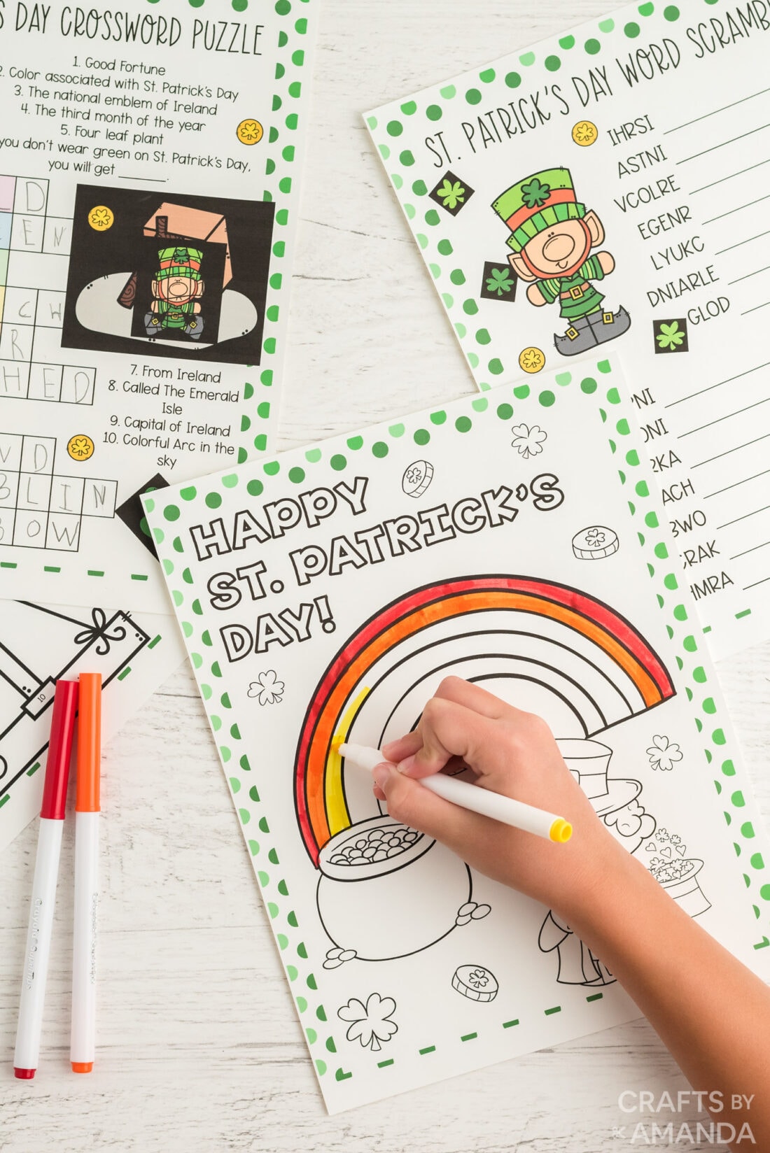 St. Patrick's Day Coloring Sheets  Color by Number Dot Marker Worksheets