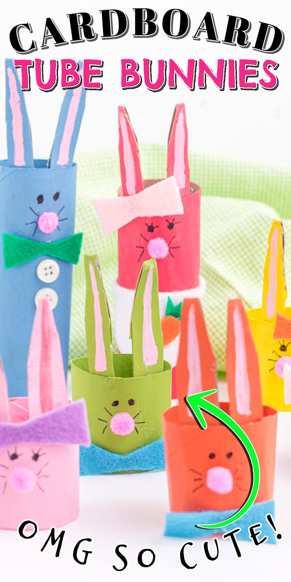 Cardboard Tube Bunny Rabbit Family - Crafts by Amanda