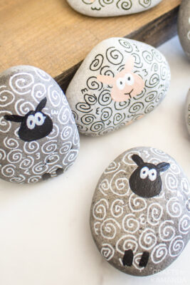 Sheep Painted Rocks - Crafts by Amanda - Easter Crafts