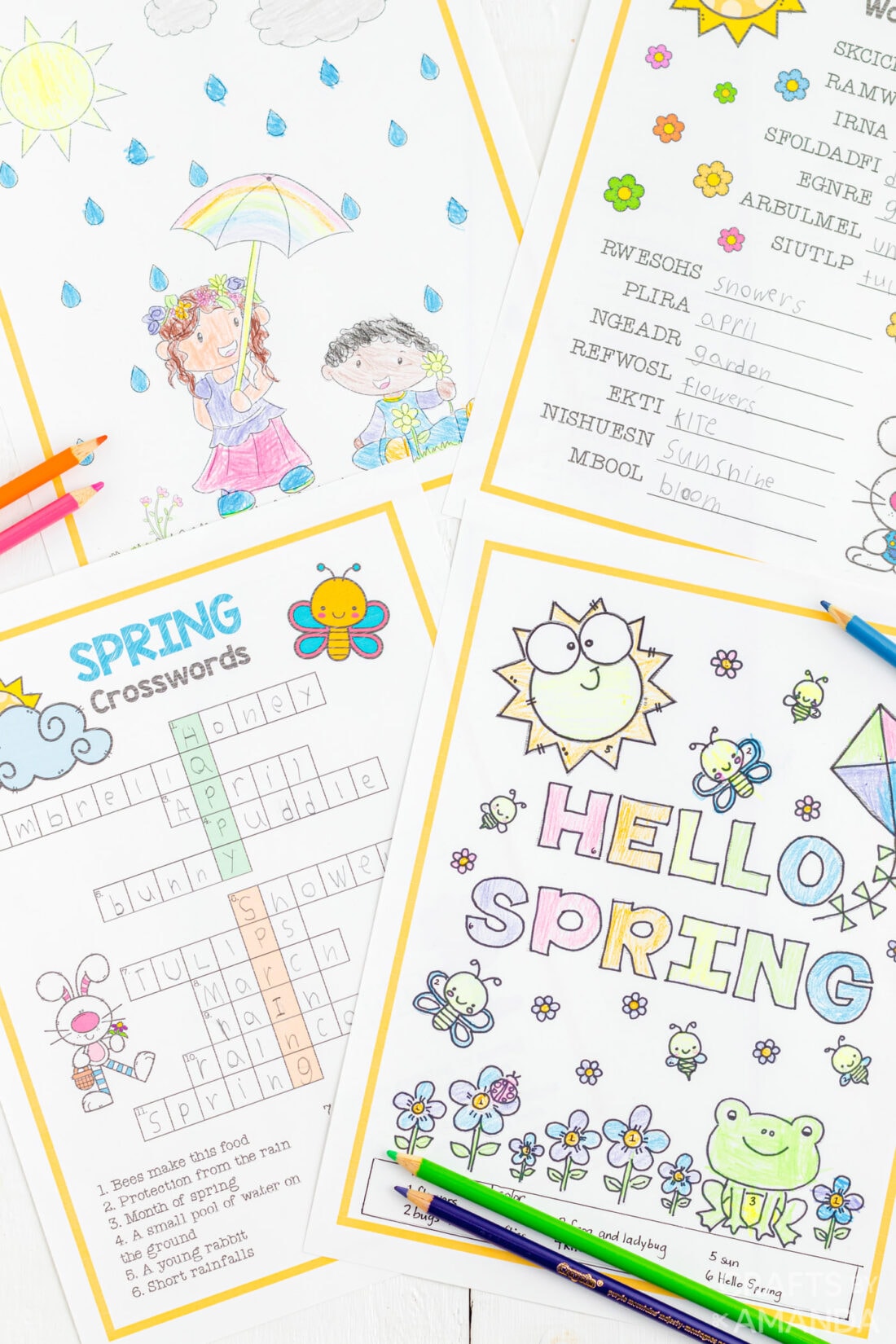 Spring Activity Sheets and Coloring Pages