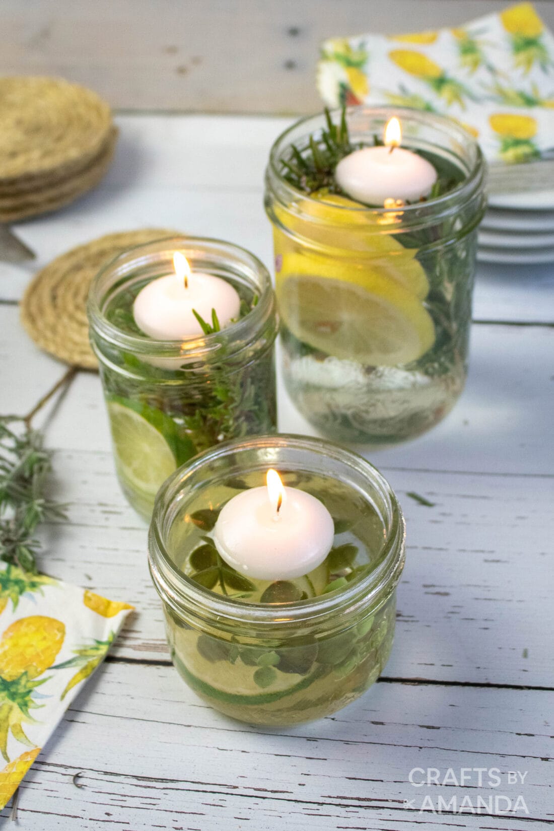 DIY Mosquito Repellent Candles - overhead view
