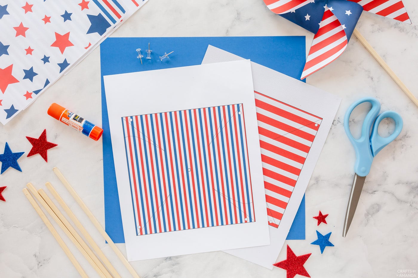 Patriotic Pinwheels - Crafts By Amanda