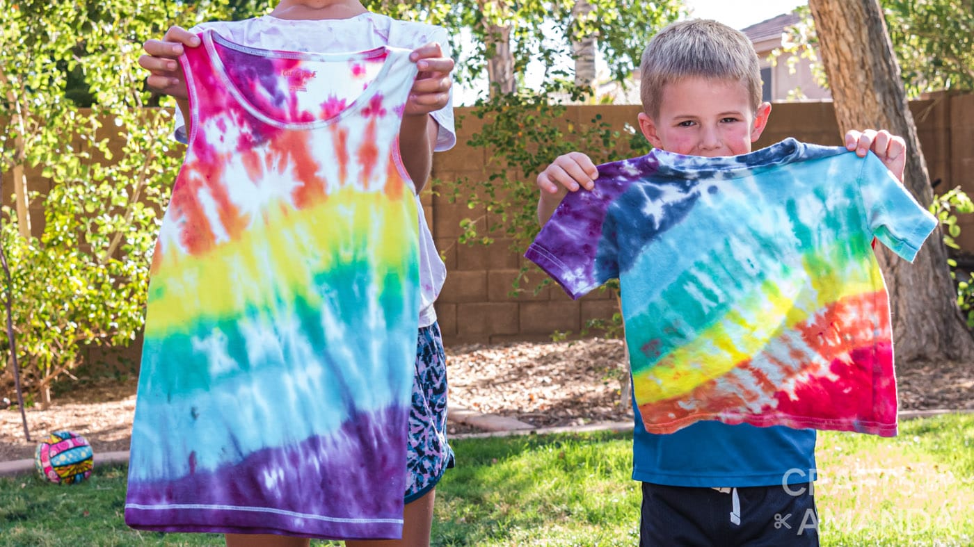 Rainbow Tie Dye Shirts - Crafts by Amanda