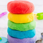 stack of homemade play dough