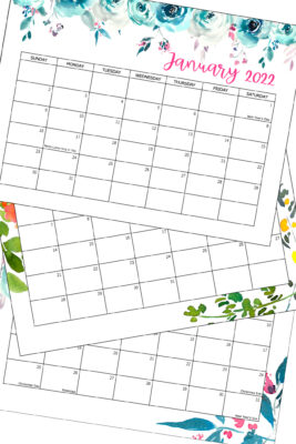 Free Printable 2022 Calendar - Crafts by Amanda