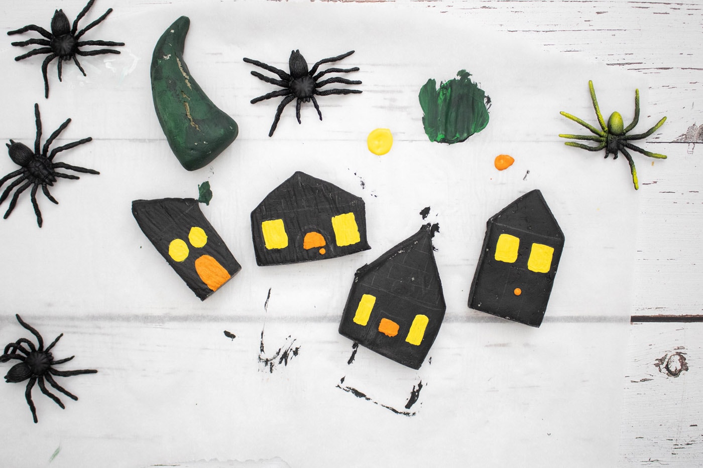 haunted houses made from salt dough