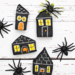 Salt Dough Haunted Houses with toy spiders