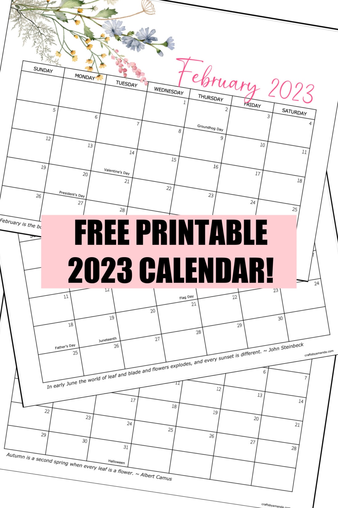 2023 printable calendar