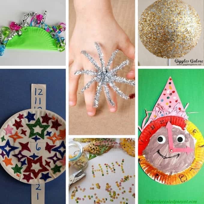 Build up excitement and make some homemade New Year's crafts! Talk about your favorite parts of the year and what you're looking forward to the next year! #newyearscrafts #kidscrafts #holidaycrafts #newyears #craftsforkids #papercrafts