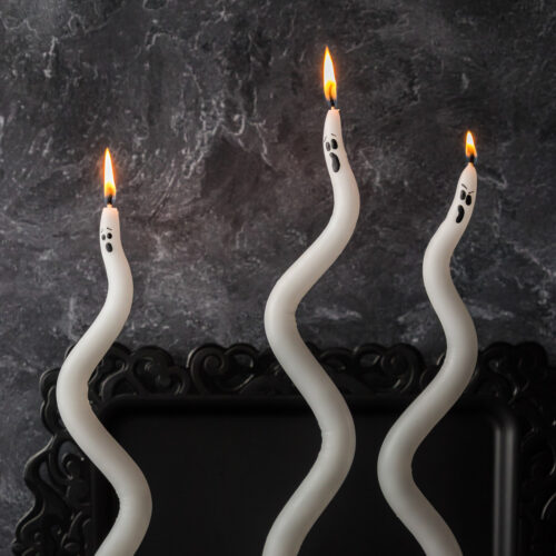 Lit Ghost Candles
