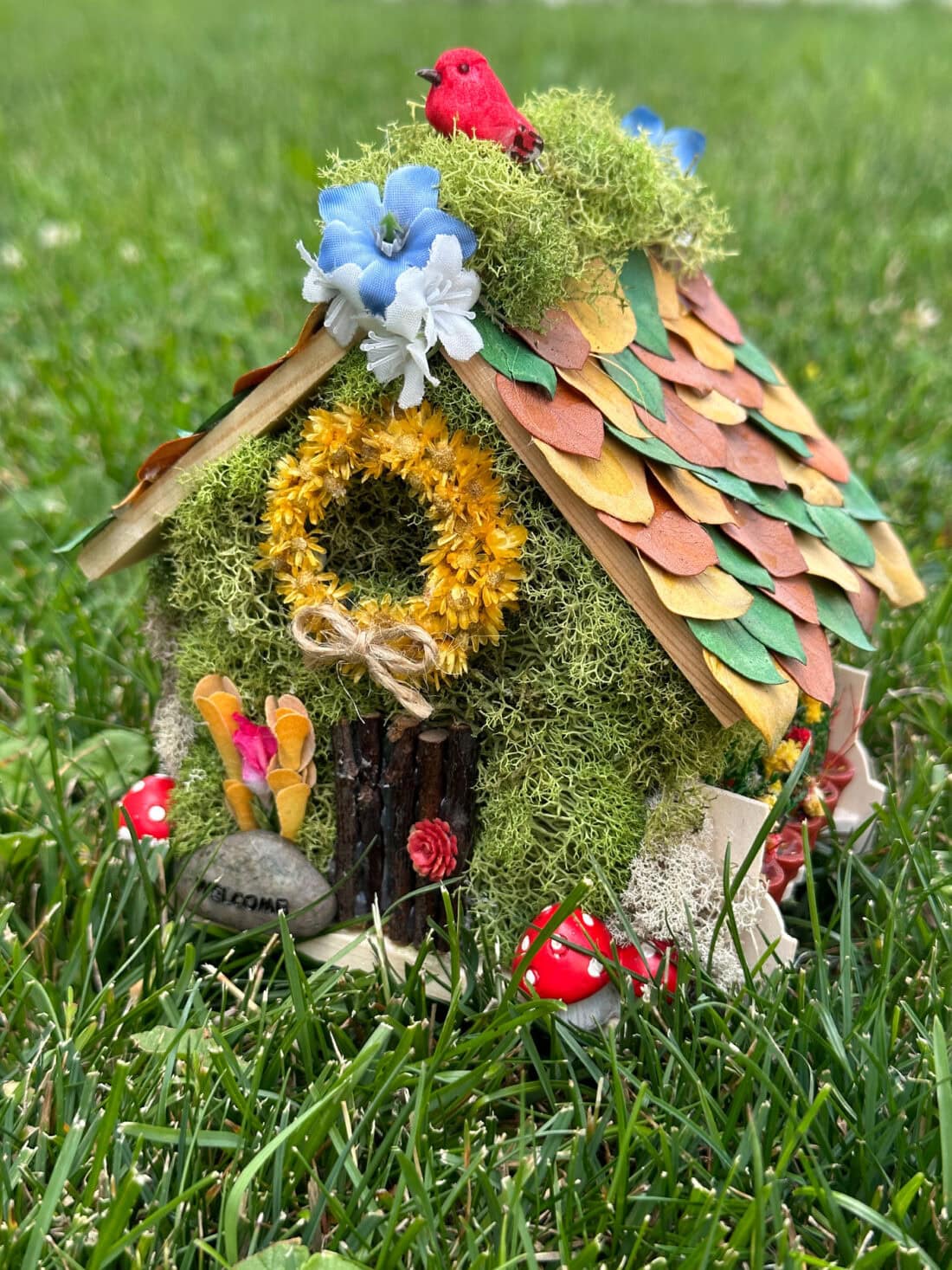 picture of a fairy house made from natural materials 