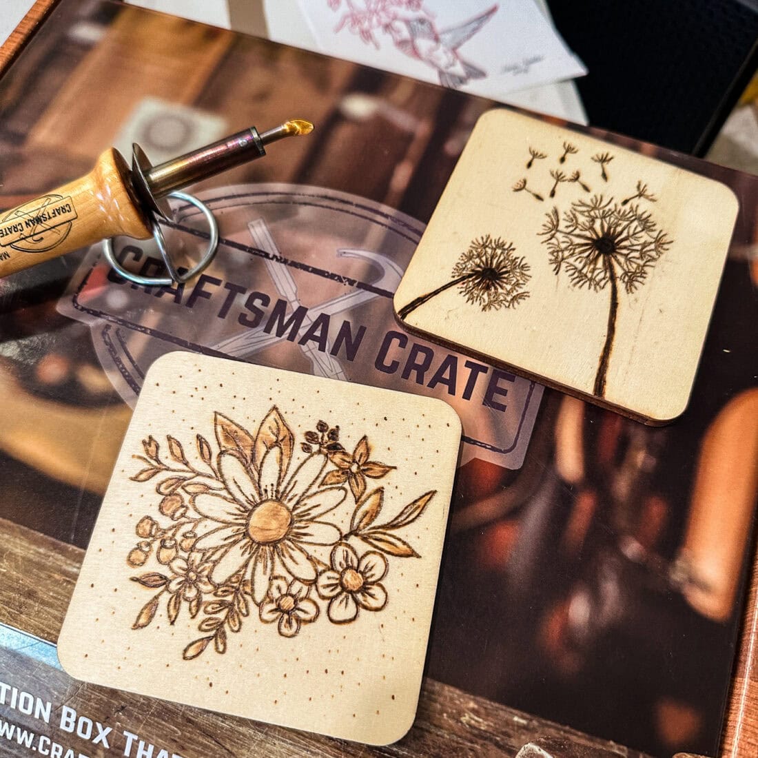 wood burning tool and two designs