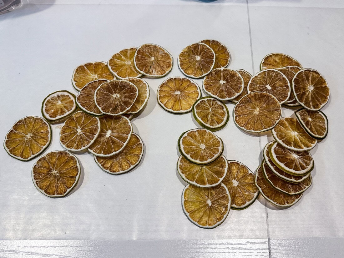 pieces of dehydrated lime