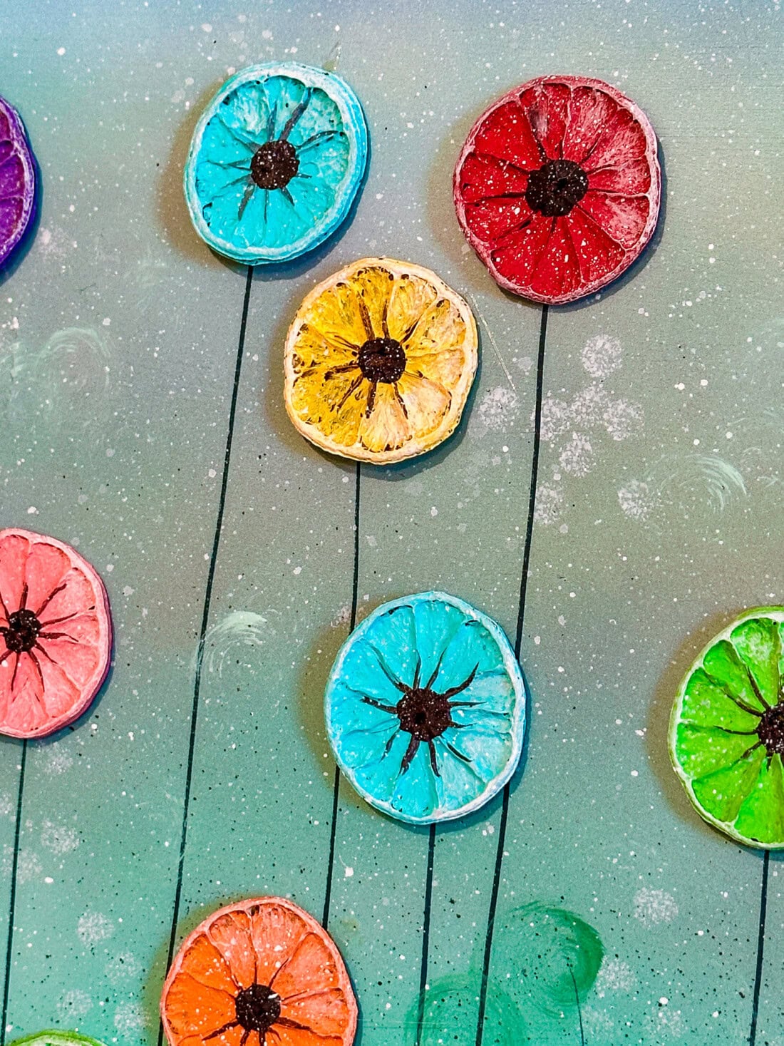 Off the lime painted as flowers